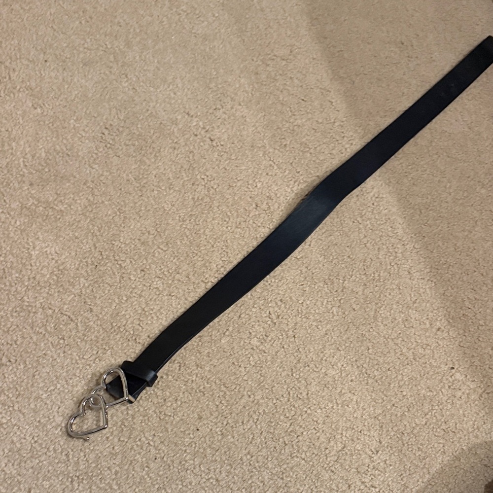 Wild Fable Black Belt with Silver Heart Buckle